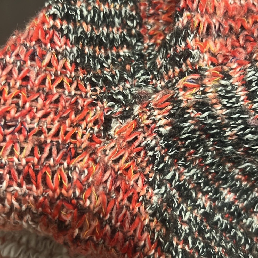 Lucky Brand Aztec Print Southwestern print Long Open Fringe Cardigan Size M - Picture 13 of 13